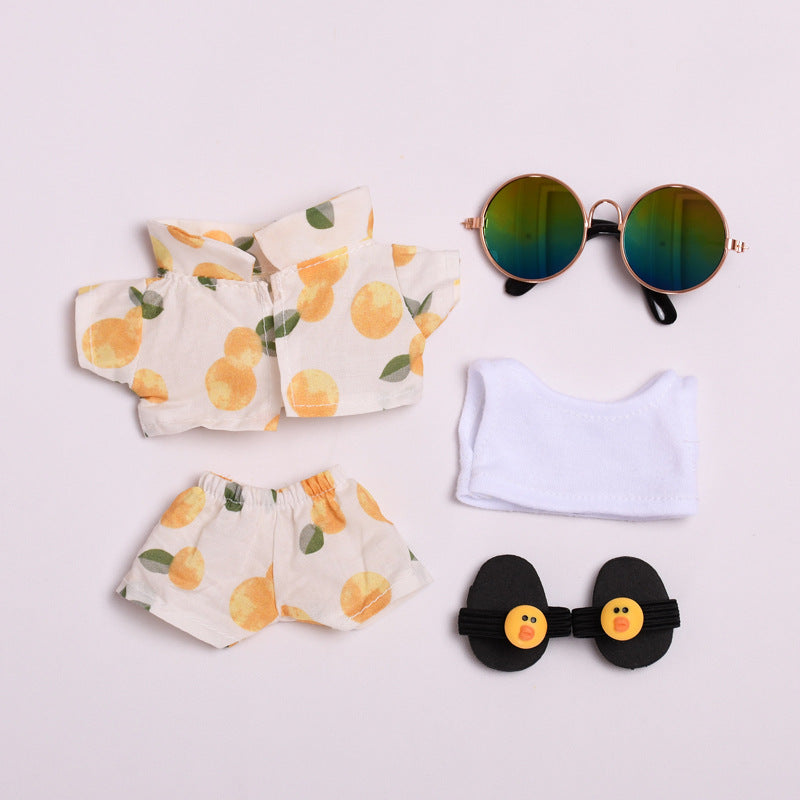 Only clothes] 17cm pendant blind box cloth clothes beach suit Labubu doll glasses for baby