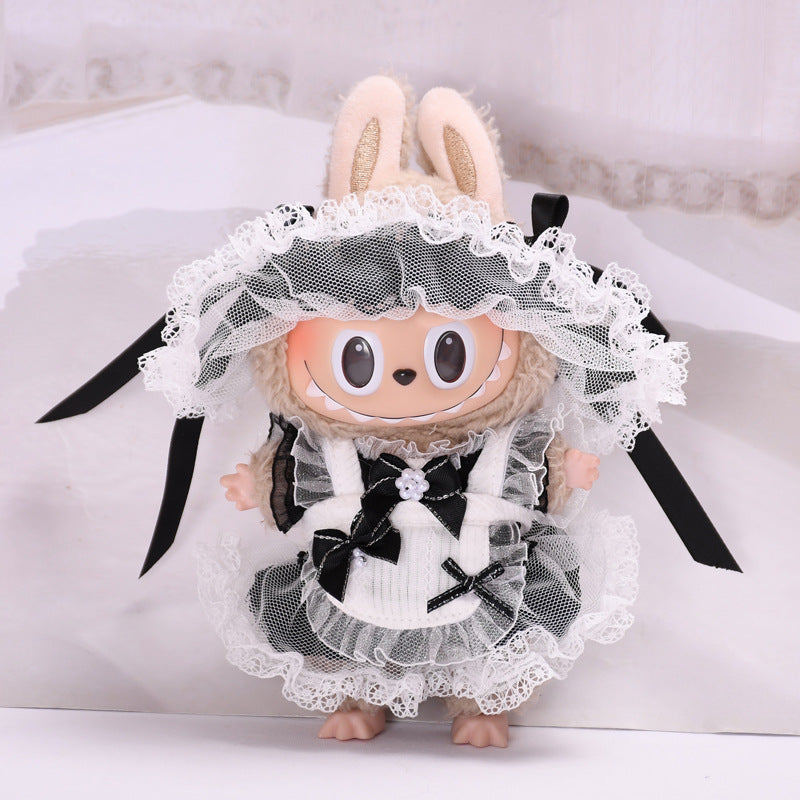 Only baby clothes] 17cm blind box cloth hanging clothes bear corduroy suspenders pants T-shirt key chain baby clothes