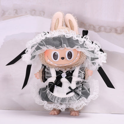 Only baby clothes] 17cm blind box cloth hanging clothes bear corduroy suspenders pants T-shirt key chain baby clothes