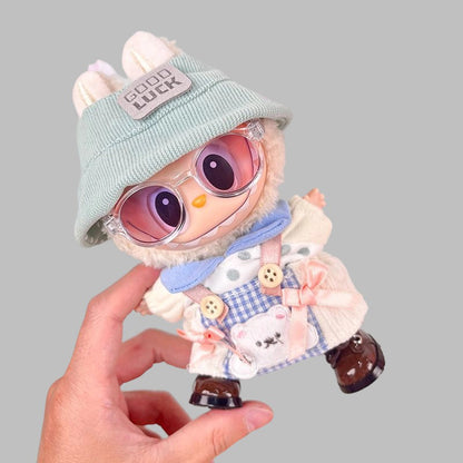 Labubu Doll Clothes Set for 17cm Pendant Doll - Flower, Bear, Cake Party Styles