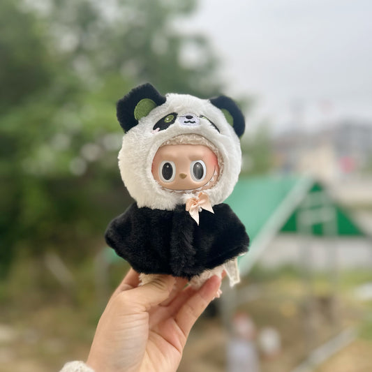 Only clothes] 17CM key chain cloth cloth cloak cloak LABUBU pendant doll clothes headgear in stock cute