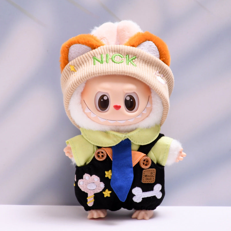 Only baby clothes] one or two generation pendant labubu clothes tie star bone suspenders pants cloth doll clothes