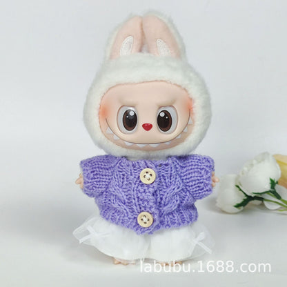 Labubu Doll Outfit - 17cm Sweater, Skirt & Bag Set for 1st-3rd Gen