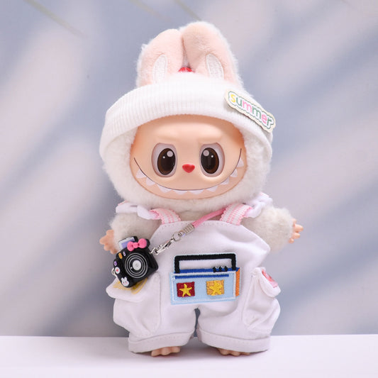 Baby Clothes Only] First, Second and Third Generation Pendants Labubu Clothes Radio Overalls Suit Labubu Replacement Baby Clothes