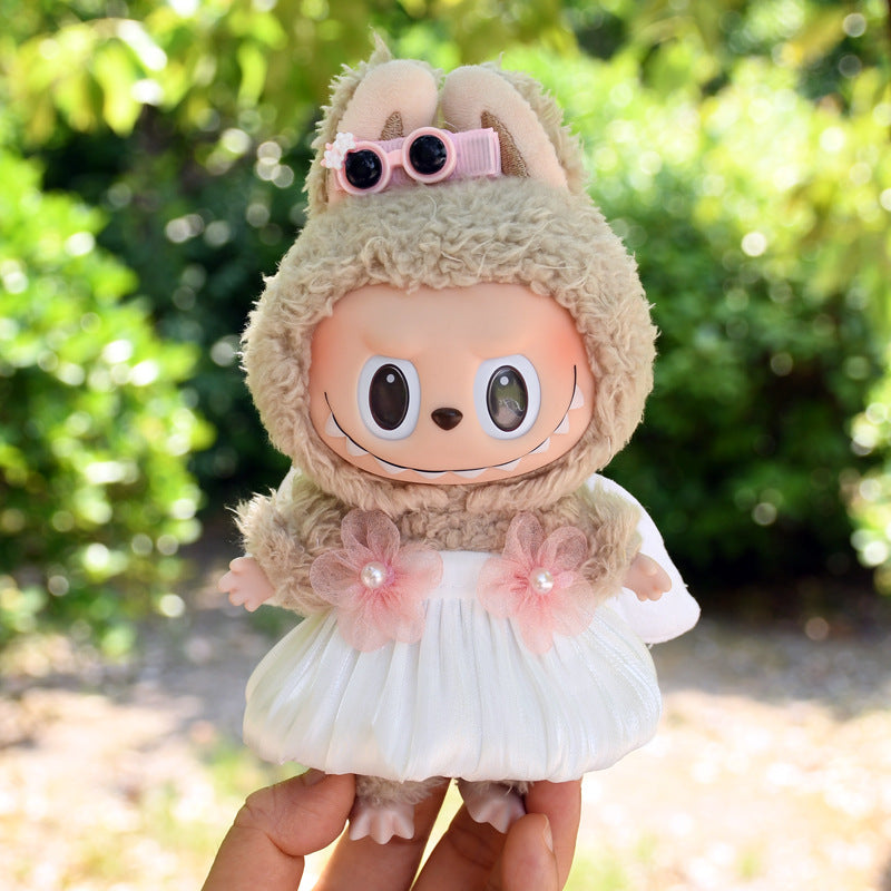Only clothes] 17cm pendant pull cloth cloth for clothes spring and summer dress suit labubu baby dress cute