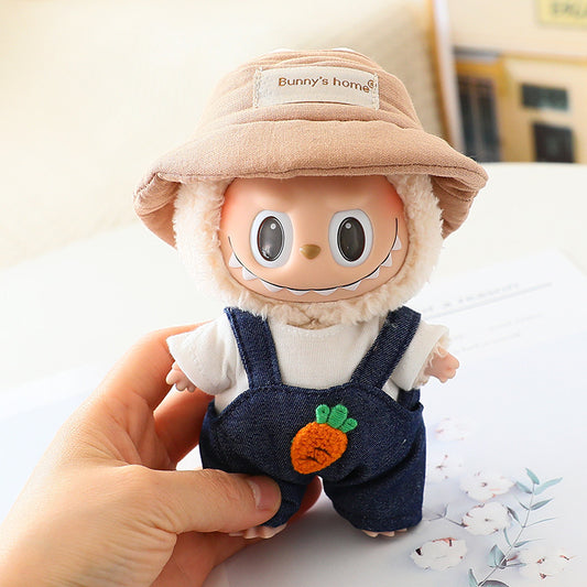 The first and second generation of cloth doll plush doll clothes pendant T-shirt suspenders clothing accessories blind box doll hat