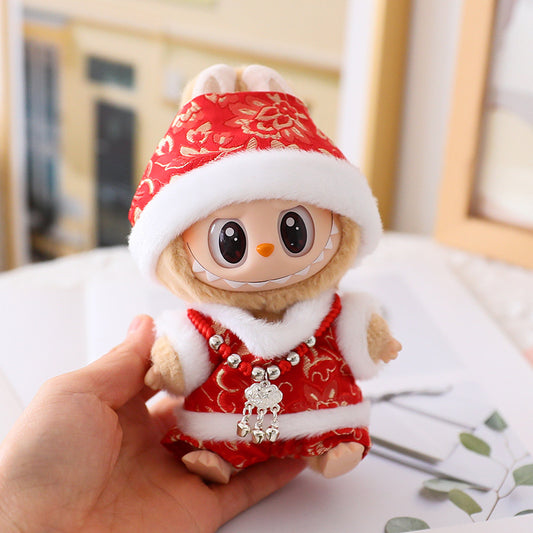 Generation II Rab Cloth Pendant Doll Coat New Year Red New Year Doll Coat Tang Coat suit Sitting Position Wear Only Clothes