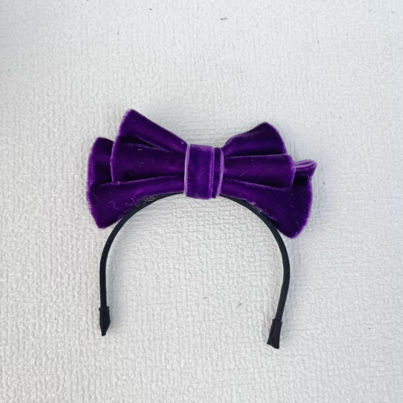 Labubu Sp Bow Headband Fugitive Princess Hair Accessories Elegant Bow Headband Sweet Velvet