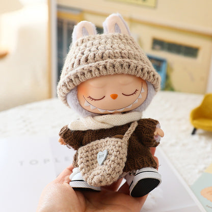 17cm labubu labubu pendant clothes generation 2 generation sitting party suit for sweater hat shoes
