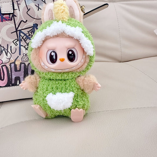 Clothes Only] Second Generation Labubu Clothes Pendant Labubu Sitting Party Doll Clothes Hand-made Dinosaur suit
