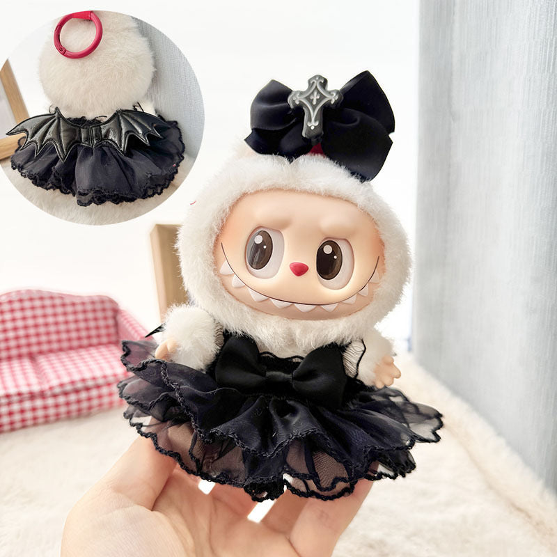Only clothes] pull cloth doll clothes one, two and three generations of key chain LABUBU wear baby clothes small cherry blue shark