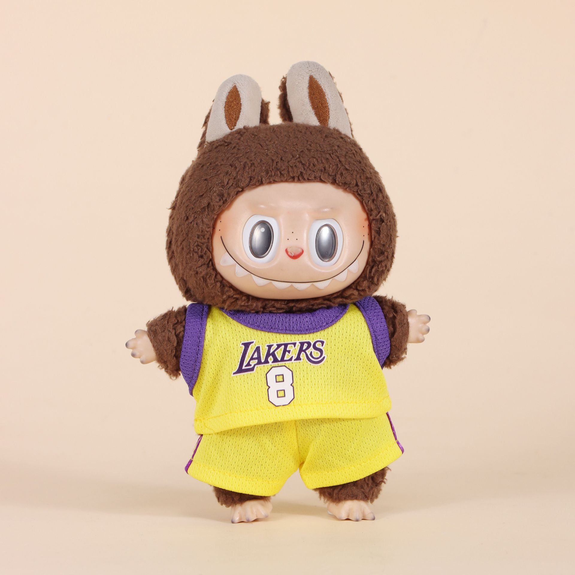 Only jersey Labubu doll 17cm labubu clothes heart macaron vinyl face doll doll can be replaced