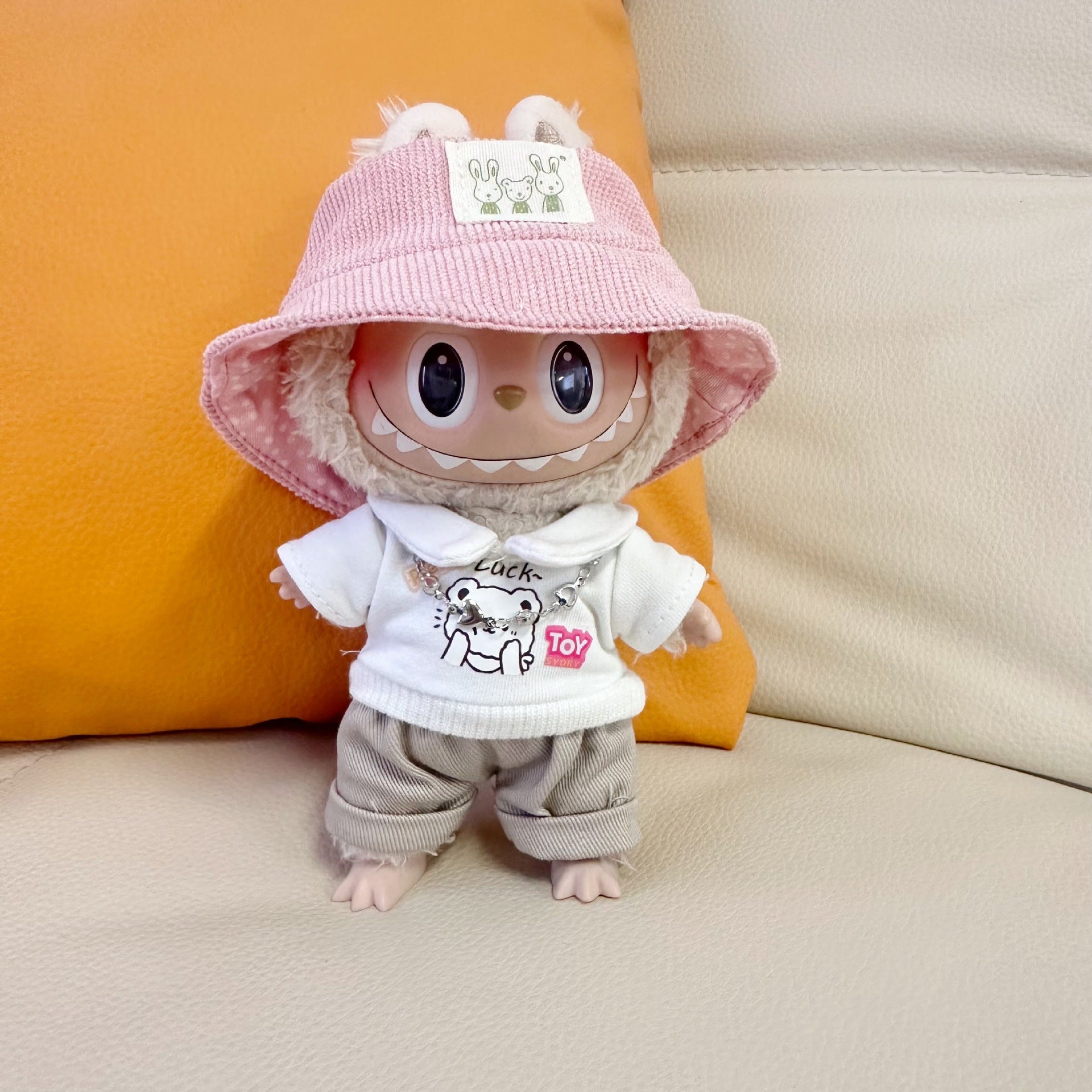 Only clothes] 17CM Rab cloth doll clothes blind box key chain LABUBU for lapel bear shirt suit