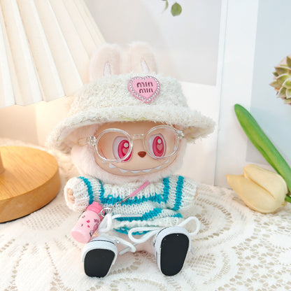 Clothing Only: First, Second, and Third Generation Blind Box Labubu Pendant Clothing, Sitting Labubu Party Doll Pink Sweater