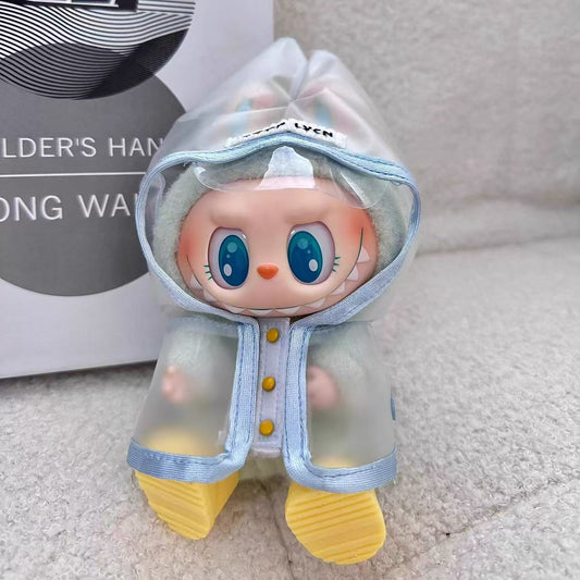 Only Baby Clothes First and Second Generation Cute and Cool 17cm Labubu Vinyl Sitting Party Raincoat