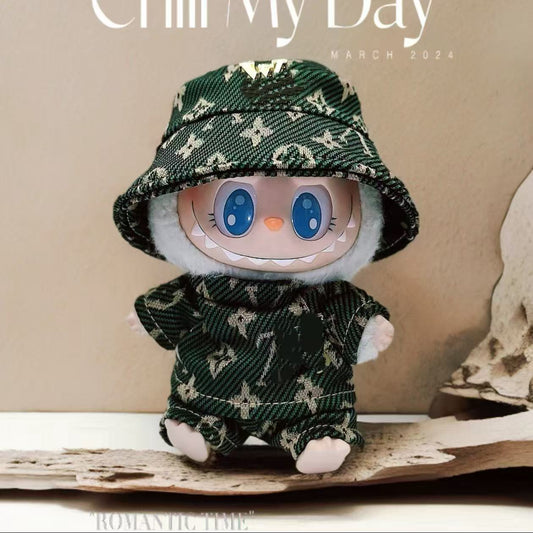 Labubu Doll Outfit Set - 1st & 2nd Gen Clothes (Green, Black, Brown)