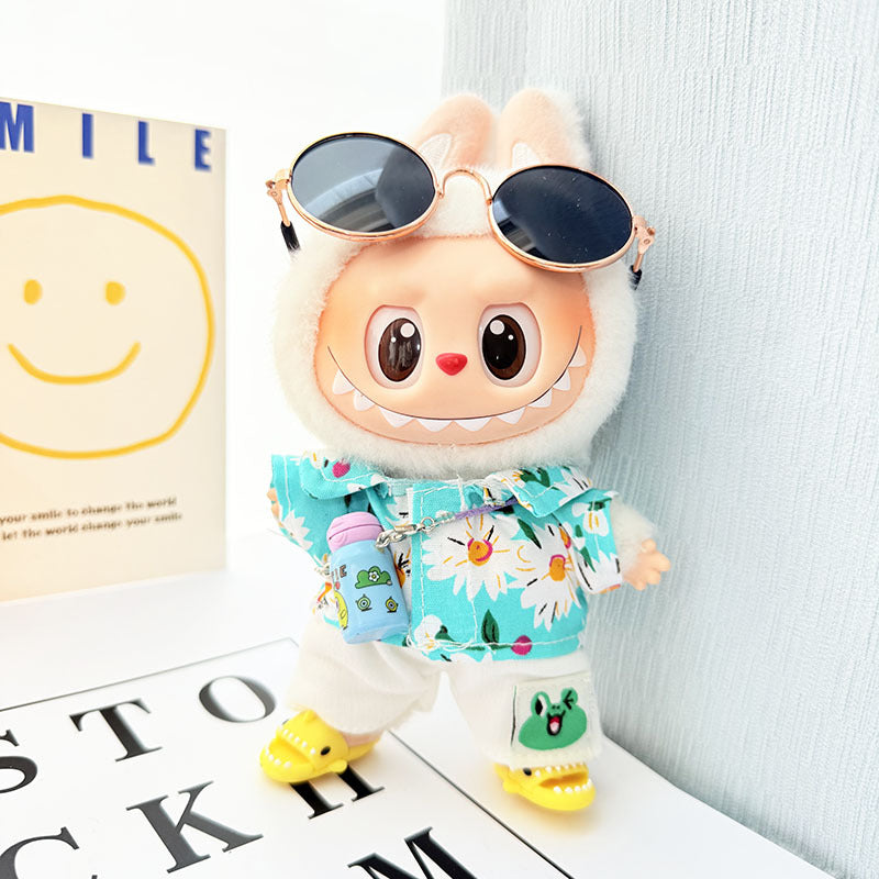 Only clothes] first/second generation Labubu clothes pendant pull cloth sit party doll beach glasses suit