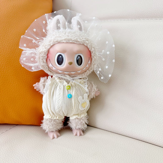 Only clothes] LABUBU doll clothes 17CM pendant pull cloth for milk yellow climbing clothes suit in stock adorable