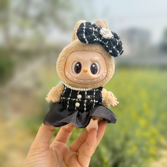 First and Second Generation Blind Box Labubu Doll Clothes Vinyl Pendant Labubu Sitting Party Clothes Lady Small Fragrance Suit
