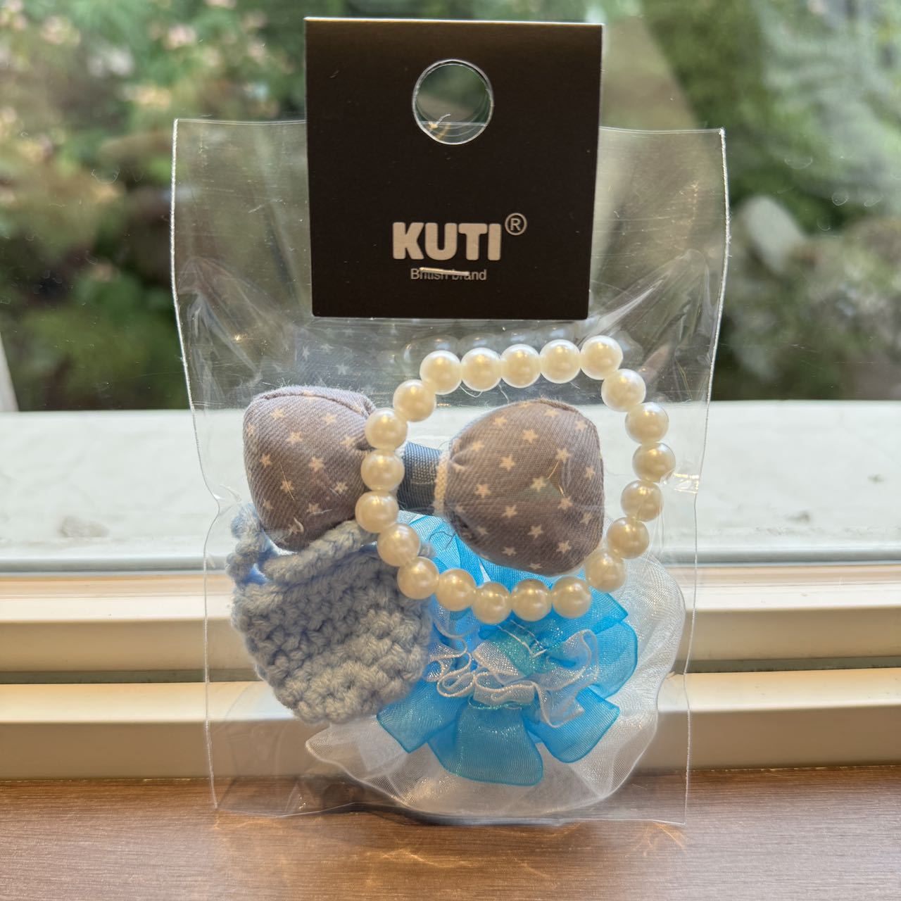 Labubu Doll Cute Baby Clothes with Bow Pearl Necklace Set