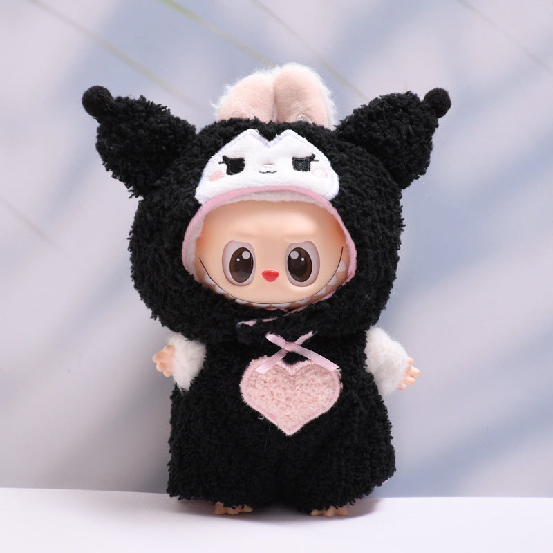 Only baby clothes] one, two and three generations of pendants labubu clothes plush small animal jumpsuit pull cloth baby clothes