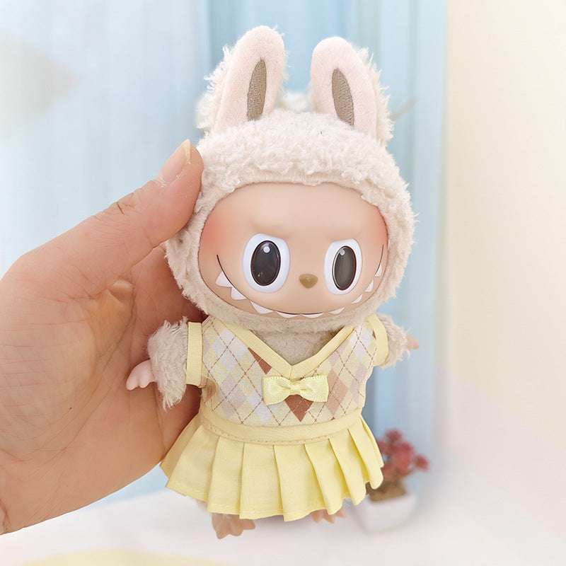 Creative British Style Couple Clothes Suitable for 17cm Pendant Rab Cloth Keychain Pendant Doll Clothes Dress for Doll