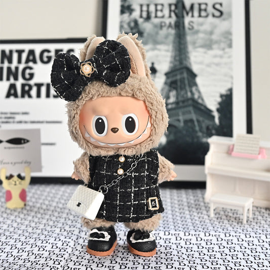 17cm Labubu Doll Luxury Outfit - White & Black Styles