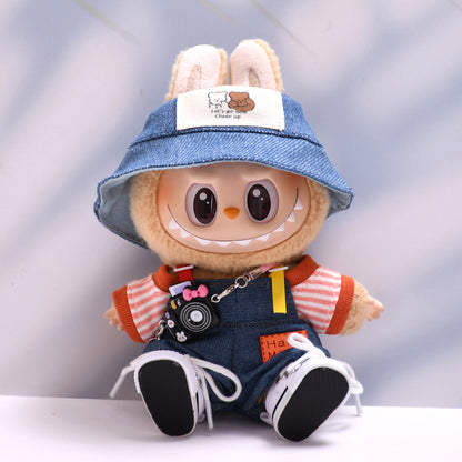 Only baby clothes] one, two and three generations of pendants labubu clothes Denim pants striped T labubu baby clothes