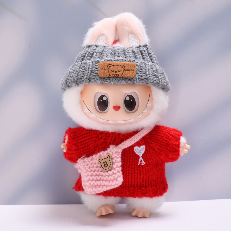 Only clothes] the first and second generation of cloth pendant button sweater hat small bag camera Labubu change baby clothes