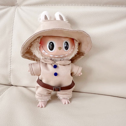 Only clothes] 17CM blind box cloth clothes pink small fragrant wind suit key chain LABUBU for blue skirt