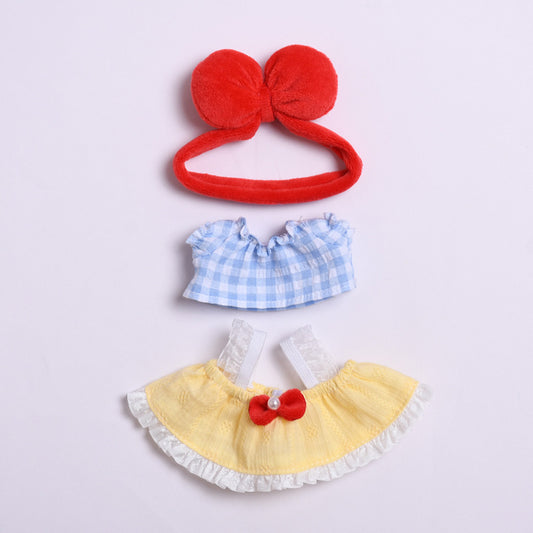 Clothes Only] First and Second Generation Labubu Pendant Clothes Snow White Dress Suit Vinyl Labubu Baby Clothes Replacement