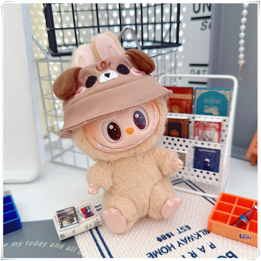 Labubu Doll Outfit - Plaid Suit, Hat & Accessories for 10cm & 17cm Dolls