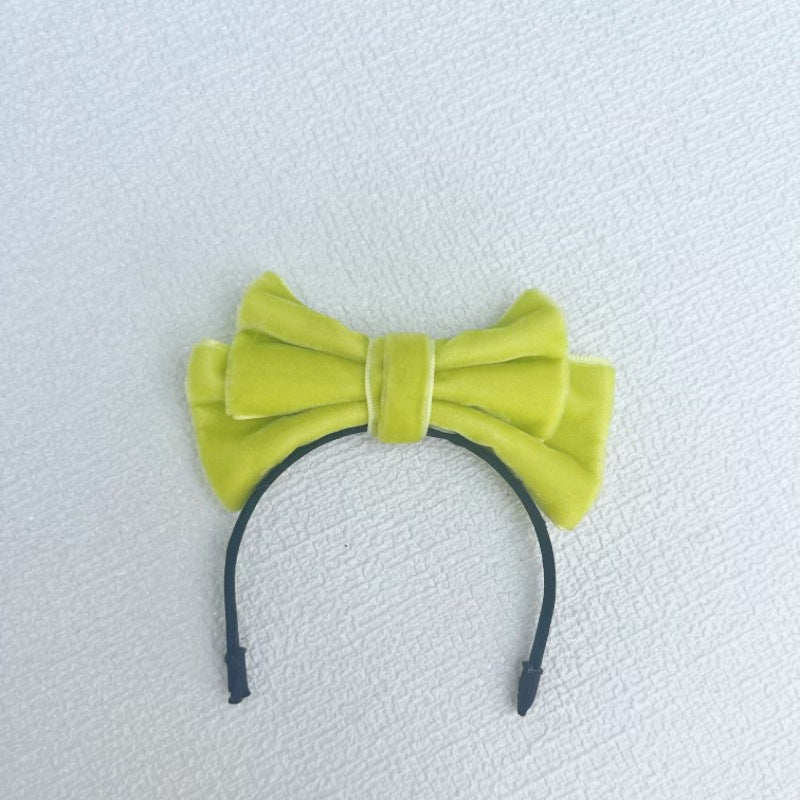 Labubu Sp Bow Headband Fugitive Princess Hair Accessories Elegant Bow Headband Sweet Velvet