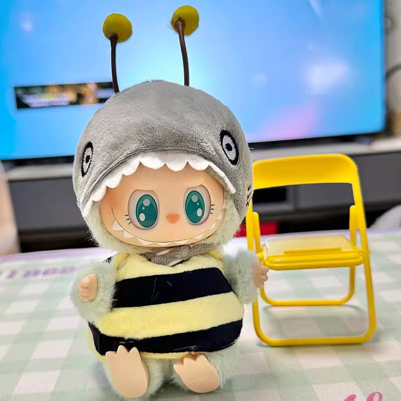 Clothes Only] First/Second Generation Pendant Labubu Clothes Rab Sit Party Doll Shark Elk suit