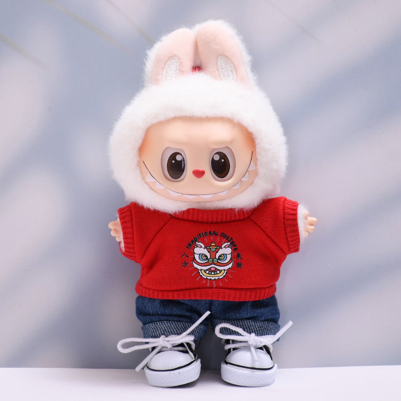 Only baby clothes] one or two generation pendant labubu clothes tide T-shirt jeans cap suit cloth baby clothes