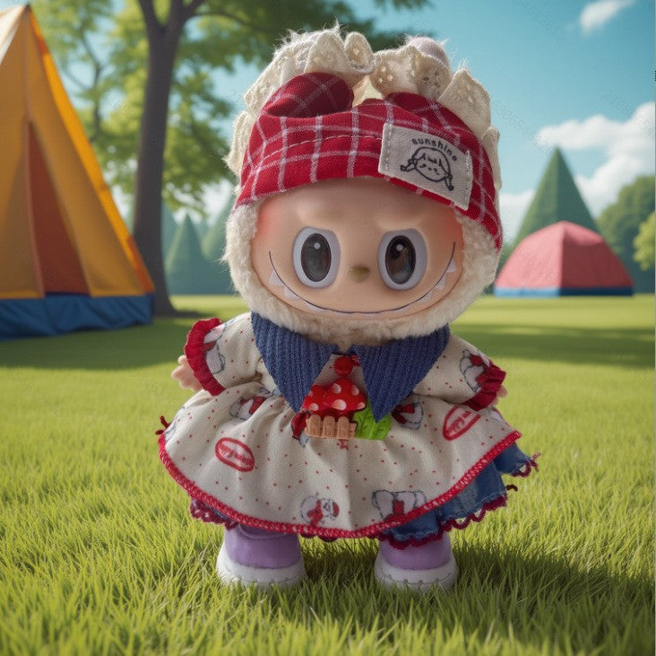 17cm Labubu Doll Replacement Outfit - Gradient Susu & Apple Tea Pie