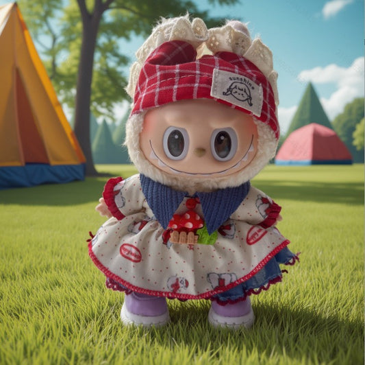 17cm Labubu Doll Replacement Outfit - Gradient Susu & Apple Tea Pie