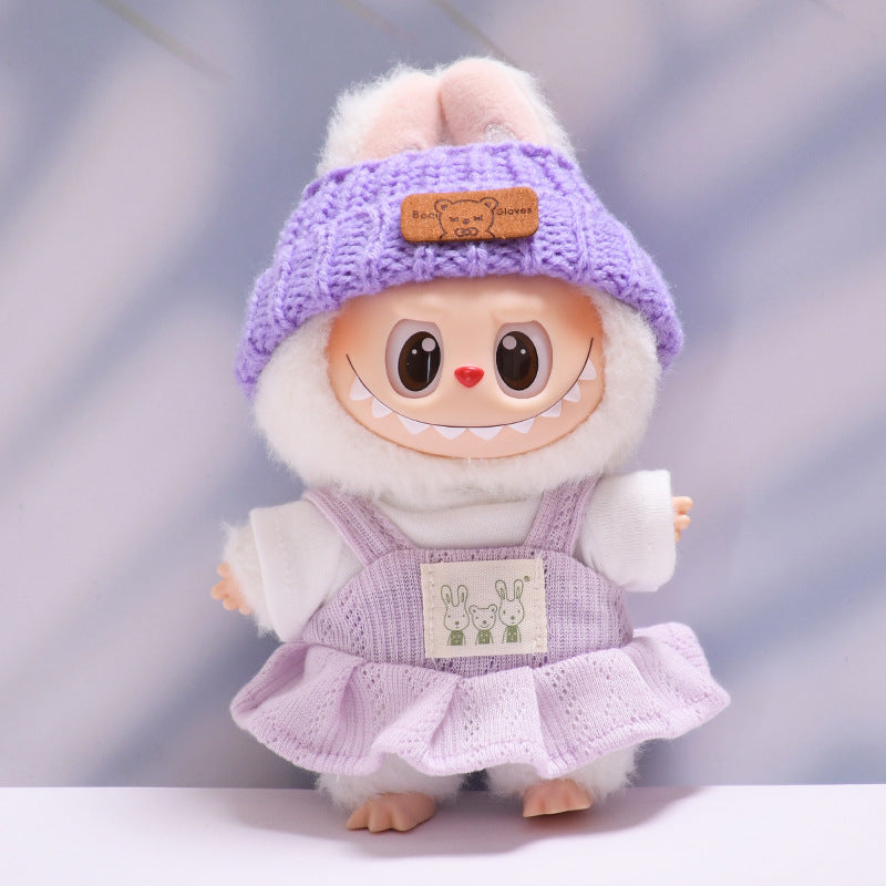 Only clothes] the first and second generation of cloth pendant rabbit T-shirt suspenders skirt Labubu change baby clothes