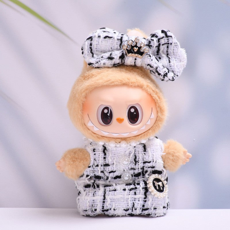 Only clothes] the first and second generation Labubu pendant clothes small fragrant style suspenders skirt cloth cloth doll clothes