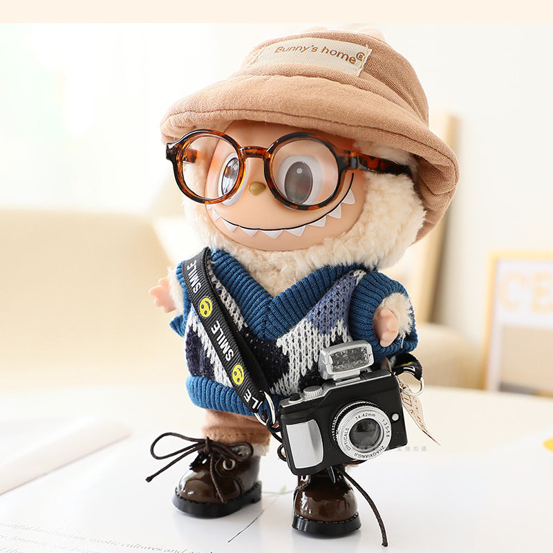 The first and second generation of cloth doll plush doll clothes pendant T-shirt suspenders clothing accessories blind box doll hat
