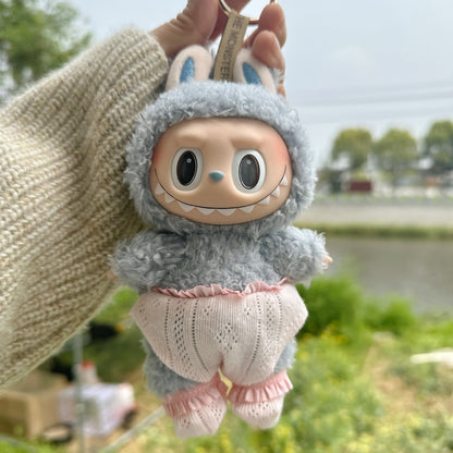Only clothes] LABUBU doll 17CM key chain cloth cloth clothes Bailey suit pendant doll clothes full