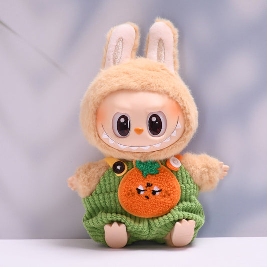 Labubu Doll Overalls Outfit - Persimmon, Fox, Apple, Biscuit Colors