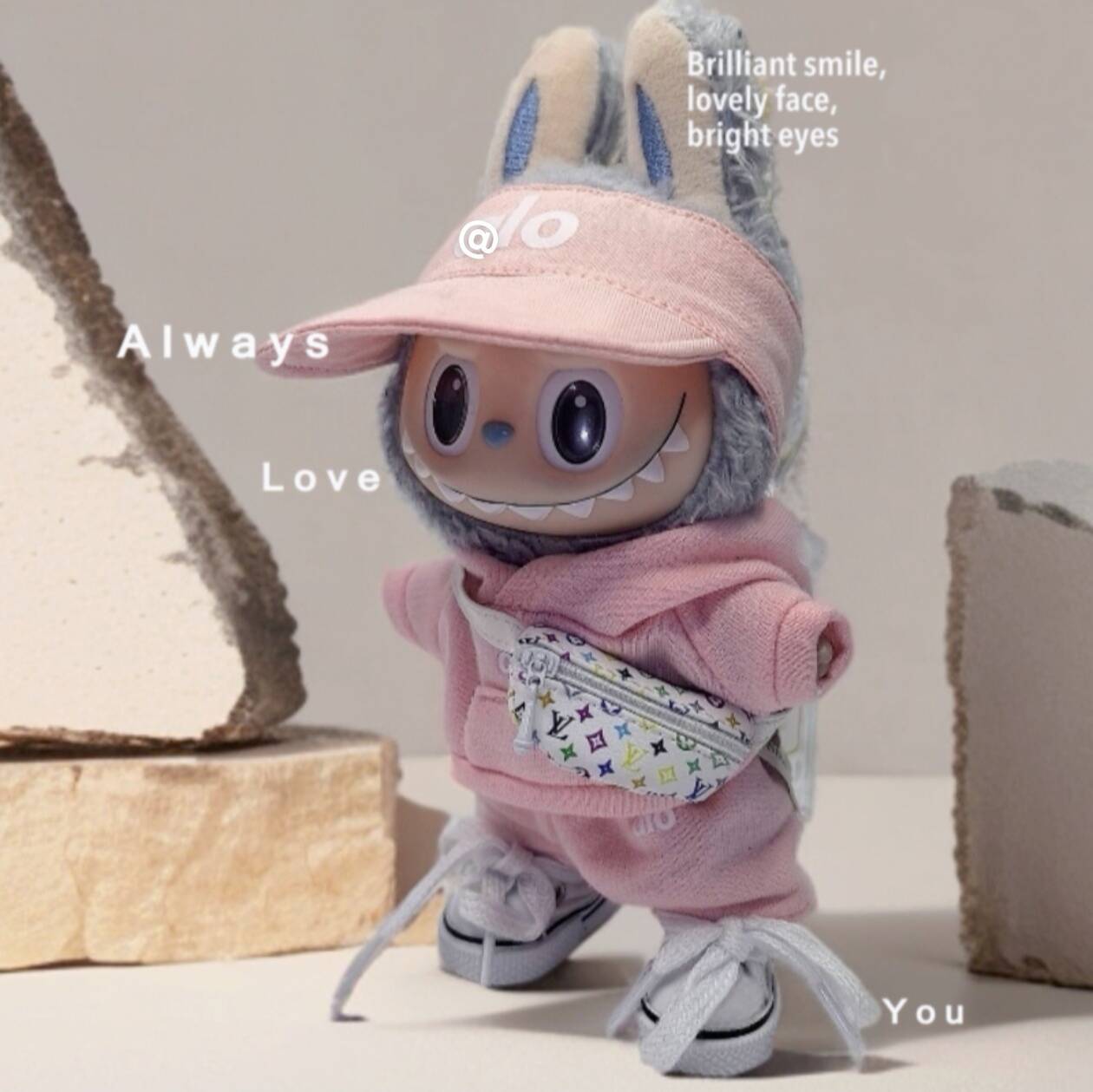 17cm Labubu Doll Clothes - Macaron Three-Piece Set