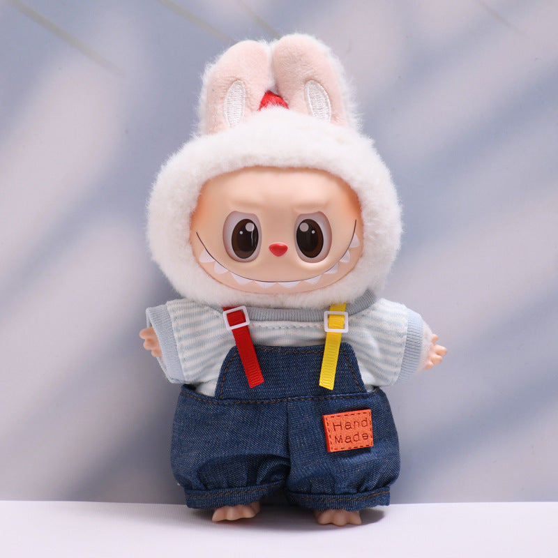 Only baby clothes] one, two and three generations of pendants labubu clothes Denim pants striped T labubu baby clothes