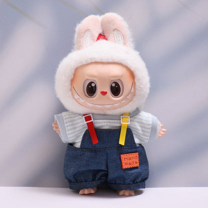 Only baby clothes] one, two and three generations of pendants labubu clothes Denim pants striped T labubu baby clothes