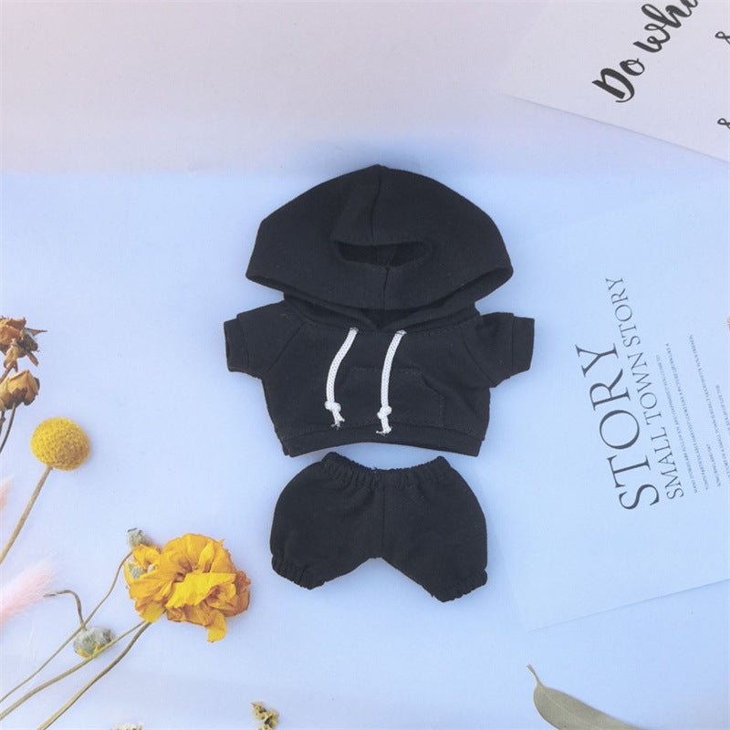 17cm Vinyl Macaron Plush Keychain Labubu Pendant Labubu Doll Wear suit for Sweatshirt Pants