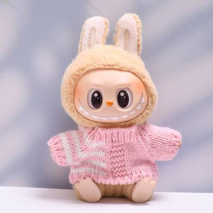 Labubu Doll Striped Sweater & Hat Outfit for 1st & 2nd Gen Pendants