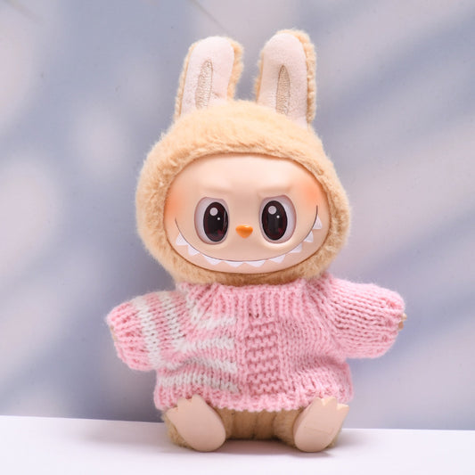 Labubu Doll Striped Sweater & Hat Outfit for 1st & 2nd Gen Pendants