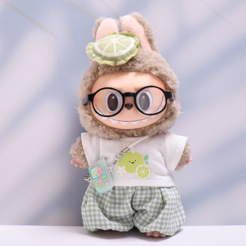 Only baby clothes] one, two and three generations of pendants labubu clothes fruit orange T-shirt suit labubu baby clothes