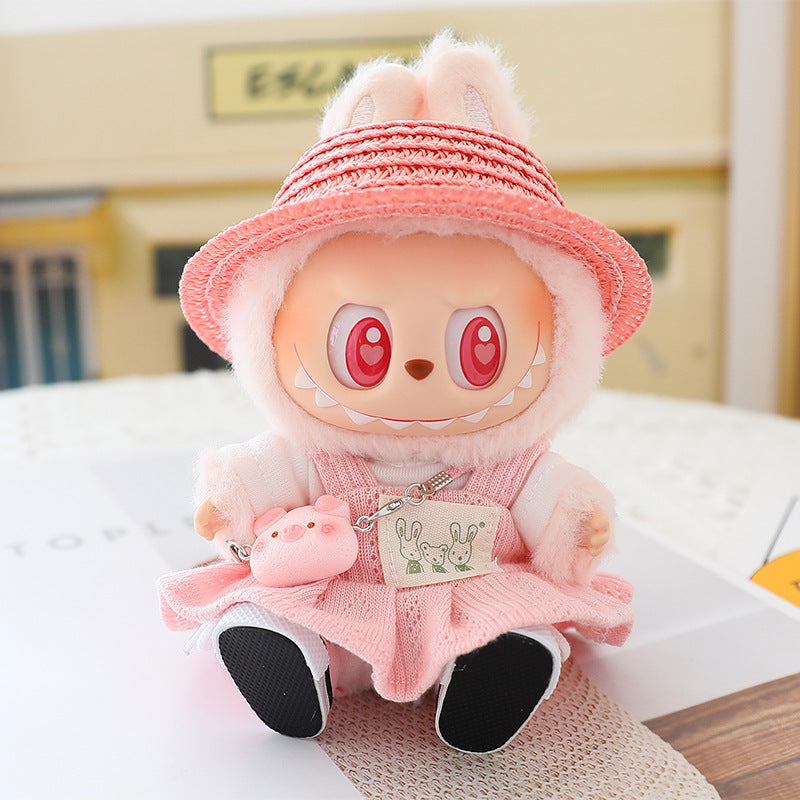 Rab cloth pendant generation two generation vinyl doll T-shirt suspenders suit doll clothes labubu doll clothes skirt